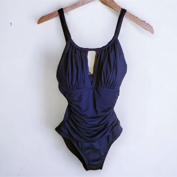 La Blanca Other - La Blanca Island Goddess High Neck Keyhole One Piece Swimsuit Size 4